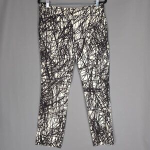 SPORTMAX Women's Splash Print Pants Size 8 Straight Viscose Blend‎ Stretch